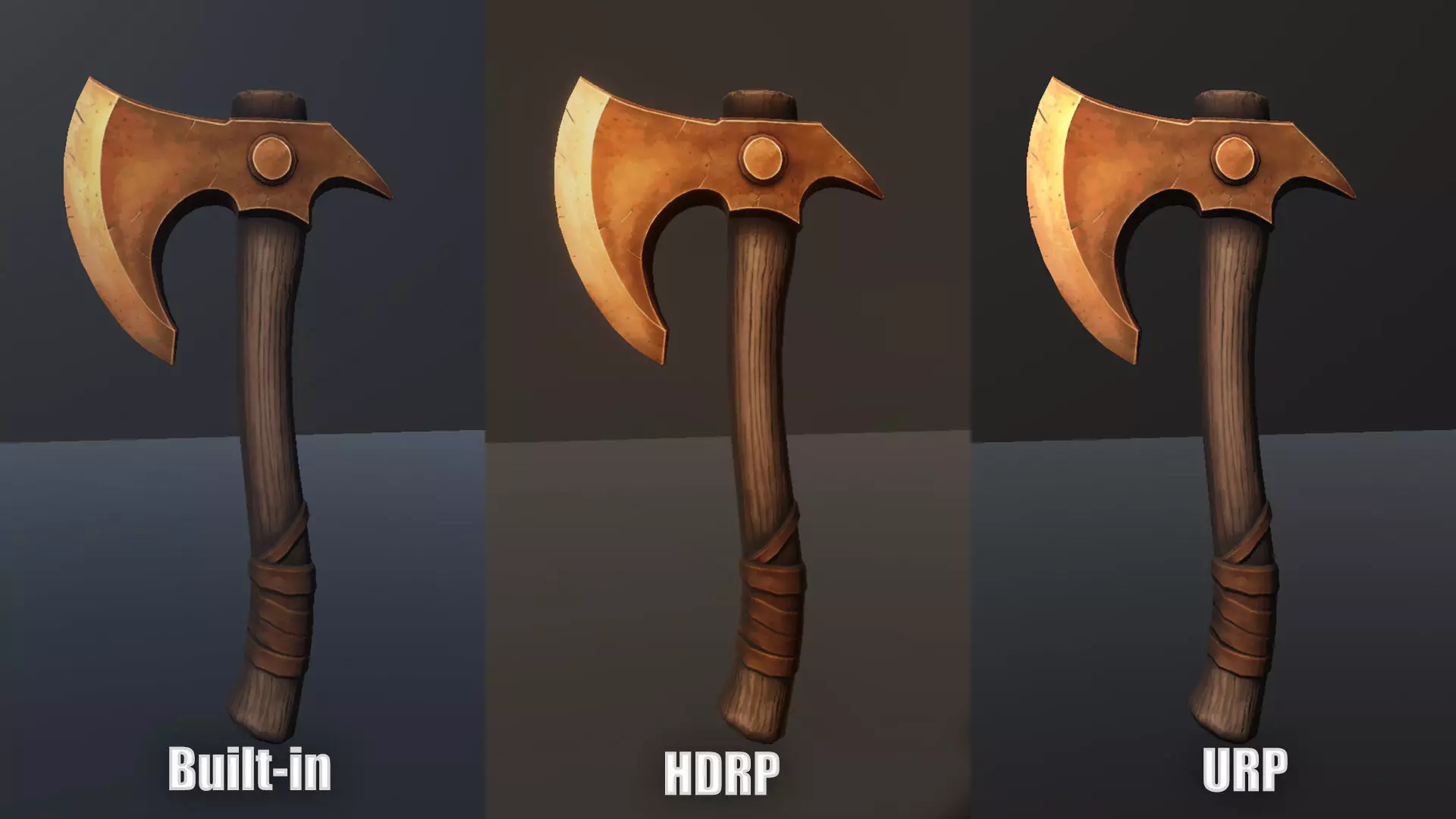 Copper Axe - Game Ready Weapon Low-poly 3D model_10