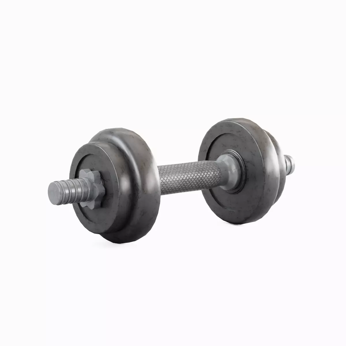 Metal Dumbbell Set Low-poly 3D model_9