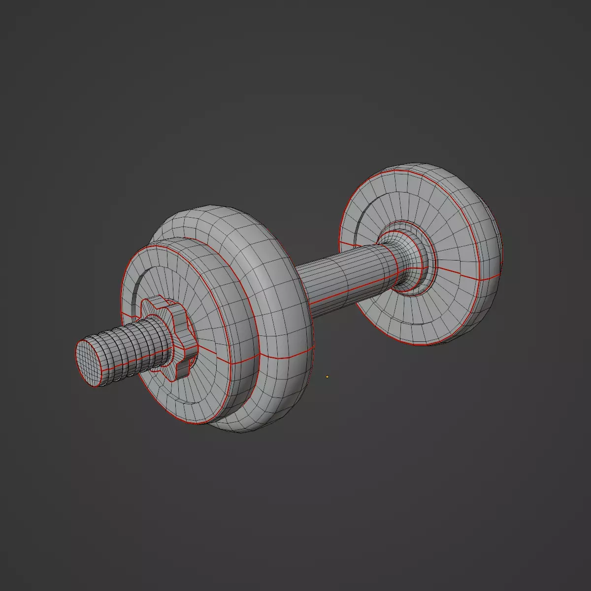 Metal Dumbbell Set Low-poly 3D model_19