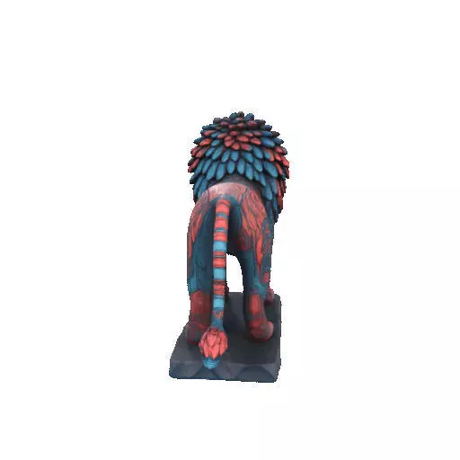 2294Laughing Lion with Majestic Mane Full Color Totem 3D print model_28