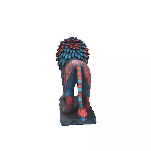 2294Laughing Lion with Majestic Mane Full Color Totem 3D print model_29