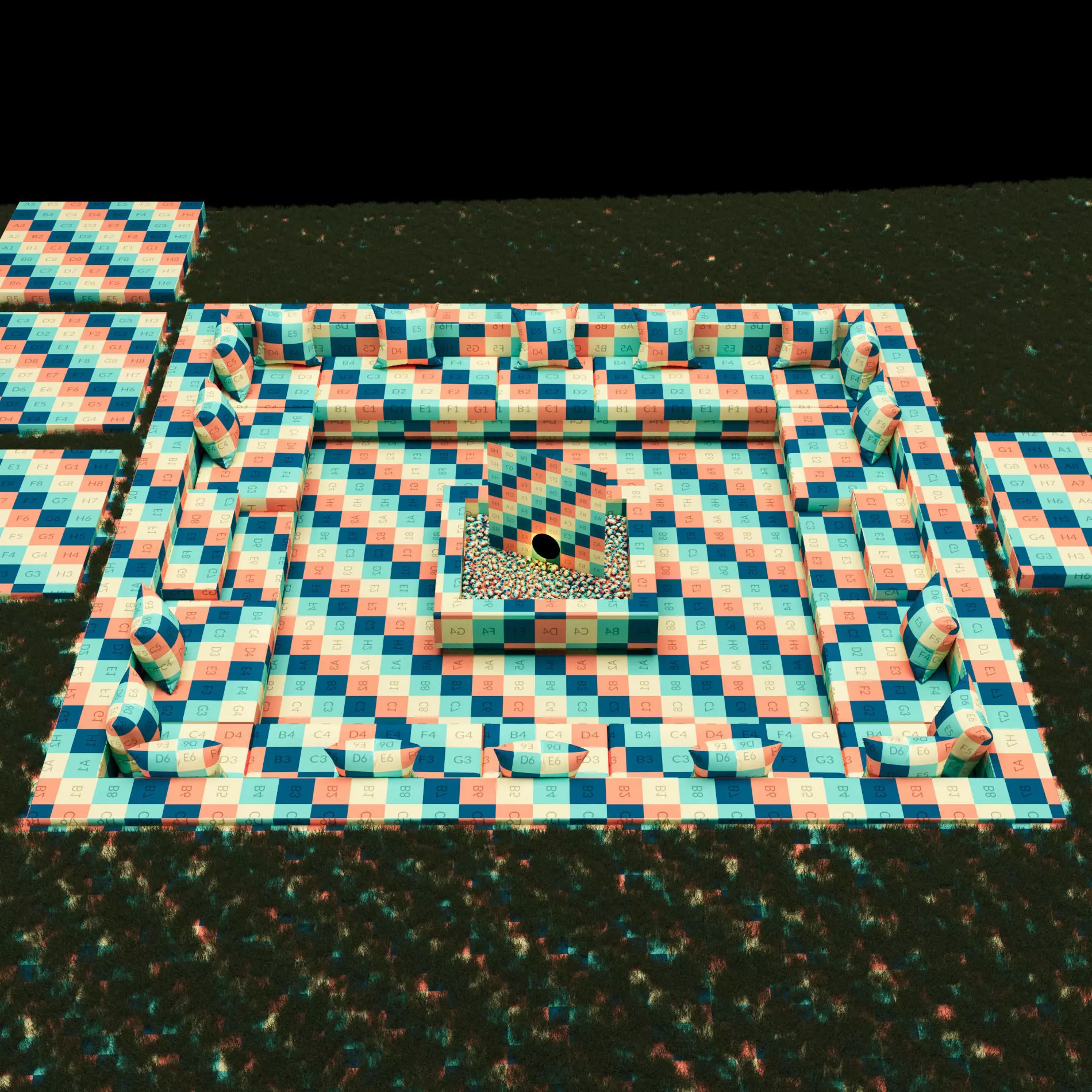 Garden patio 3D model_1