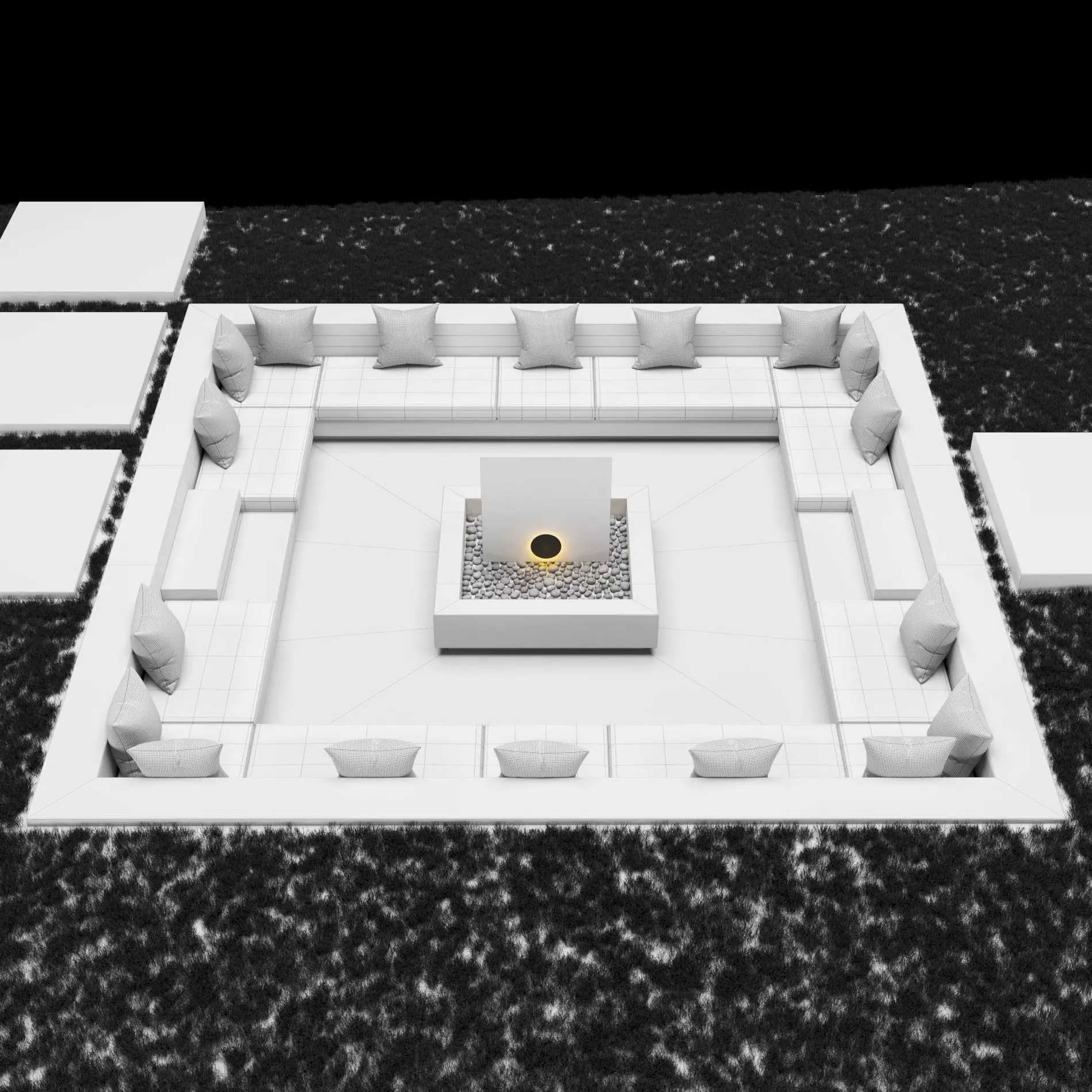 Garden patio 3D model_2