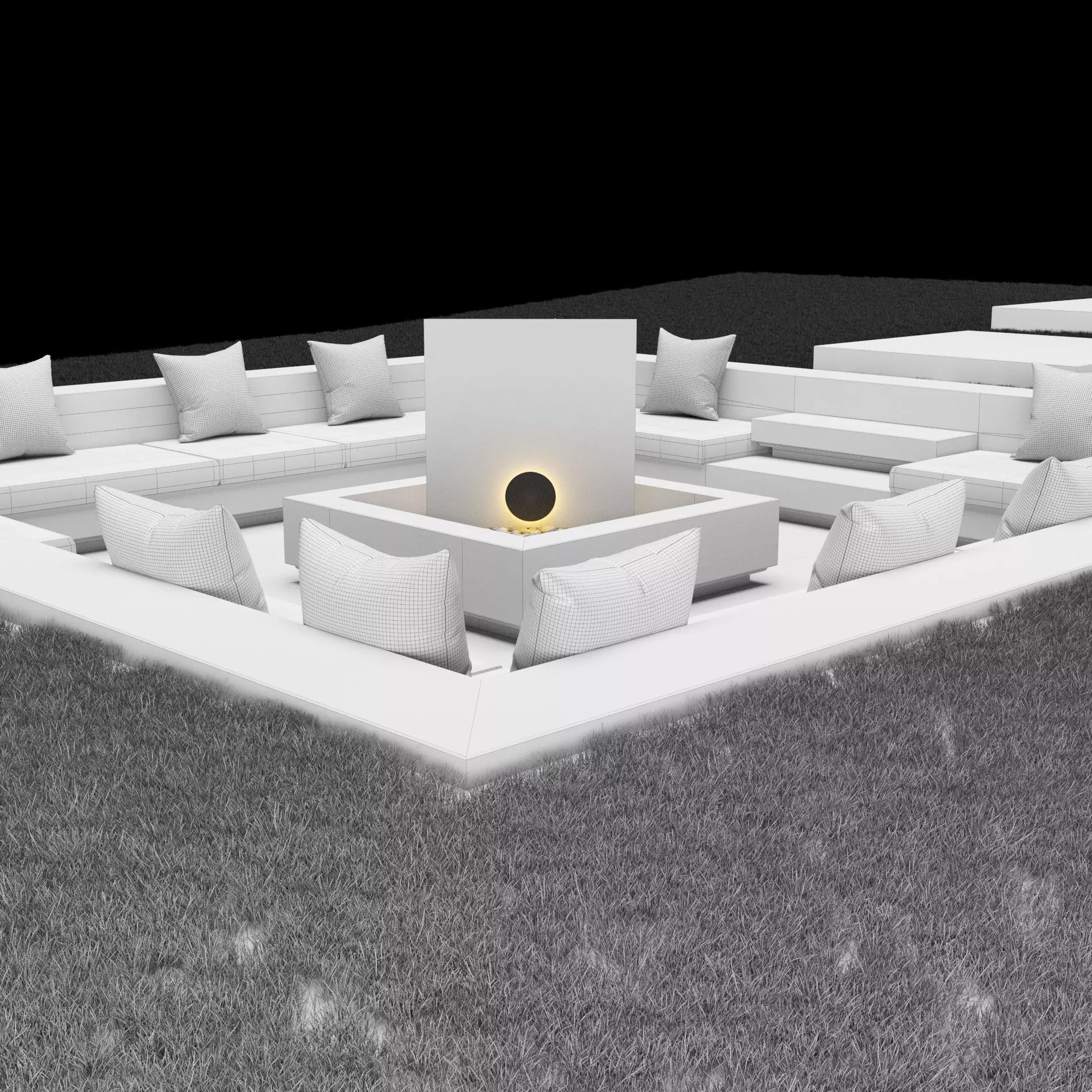 Garden patio 3D model_5