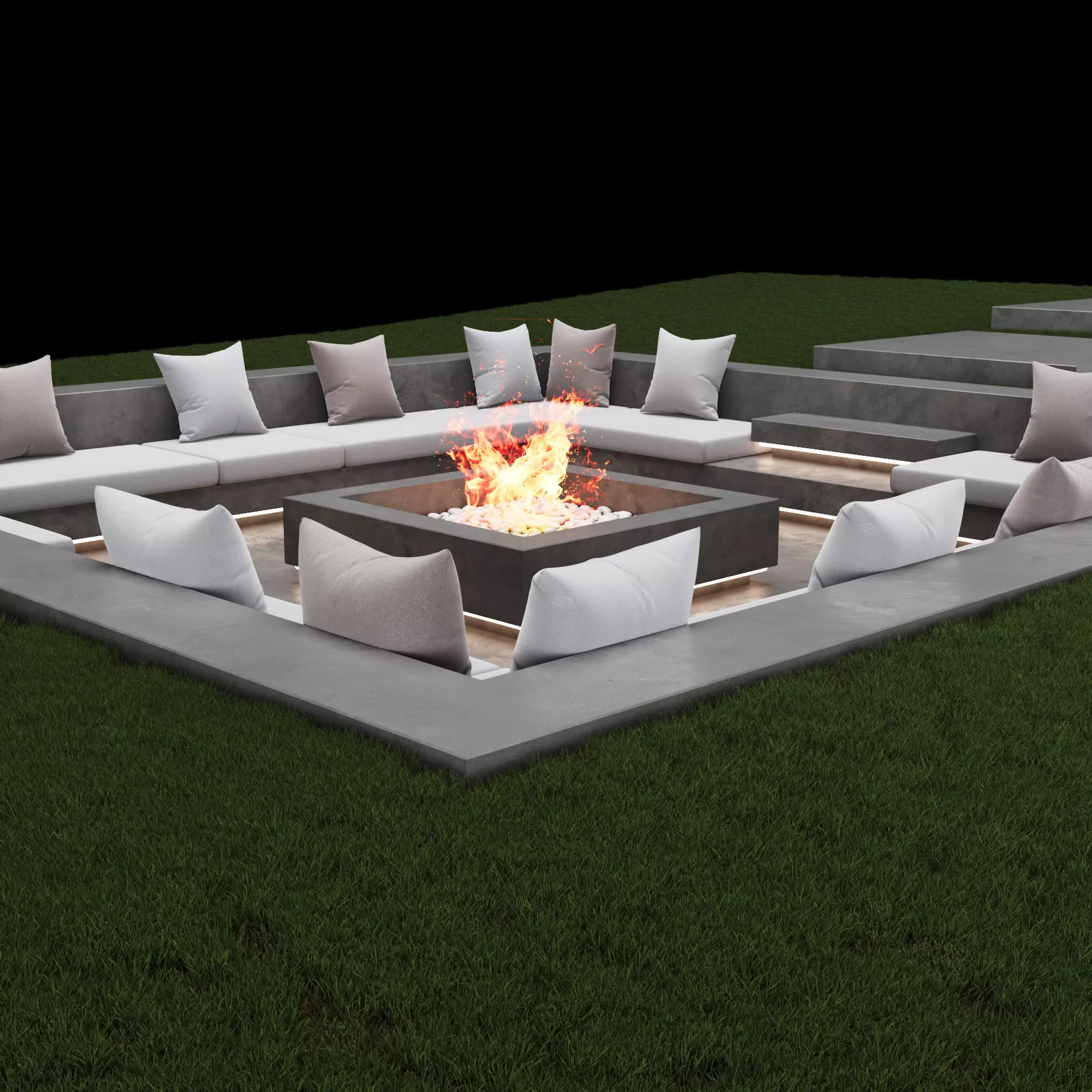 Garden patio 3D model_4