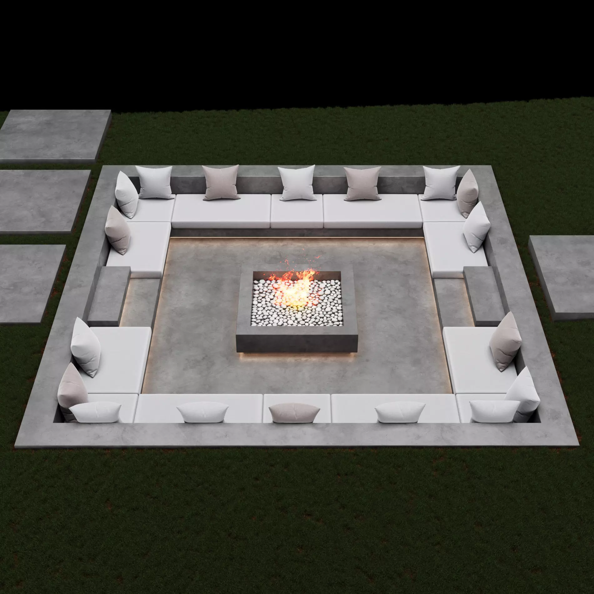 Garden patio 3D model_0