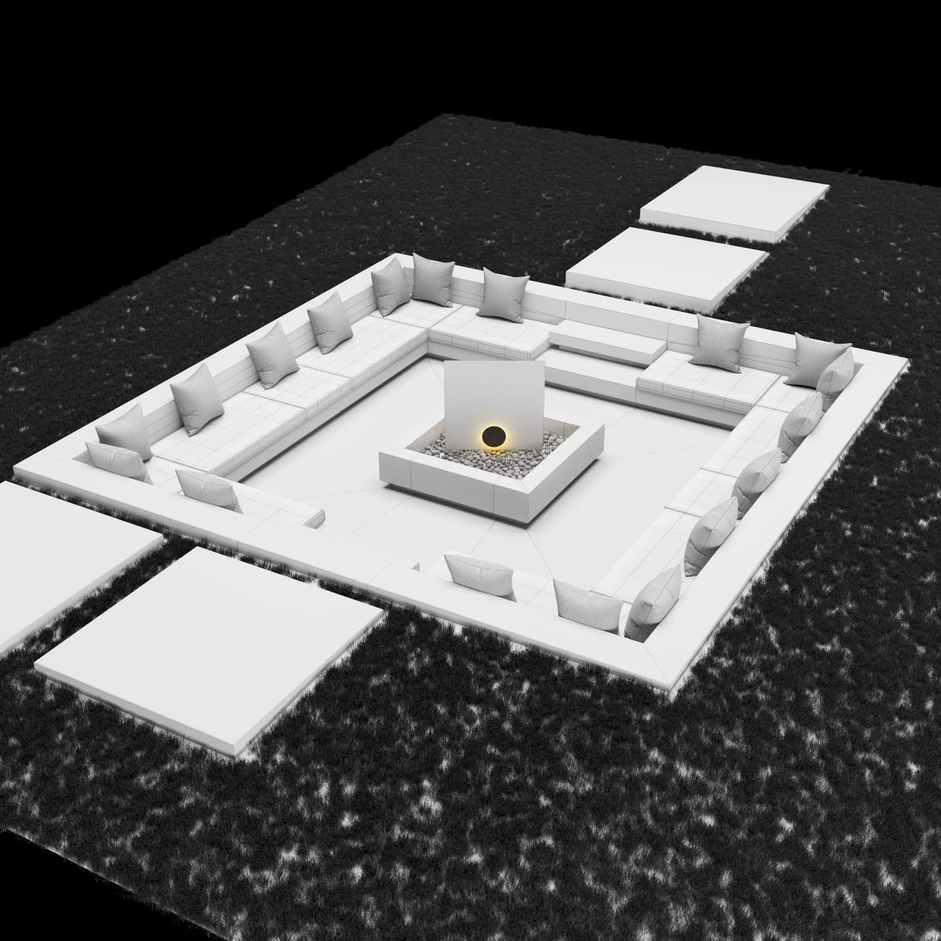 Garden patio 3D model_3