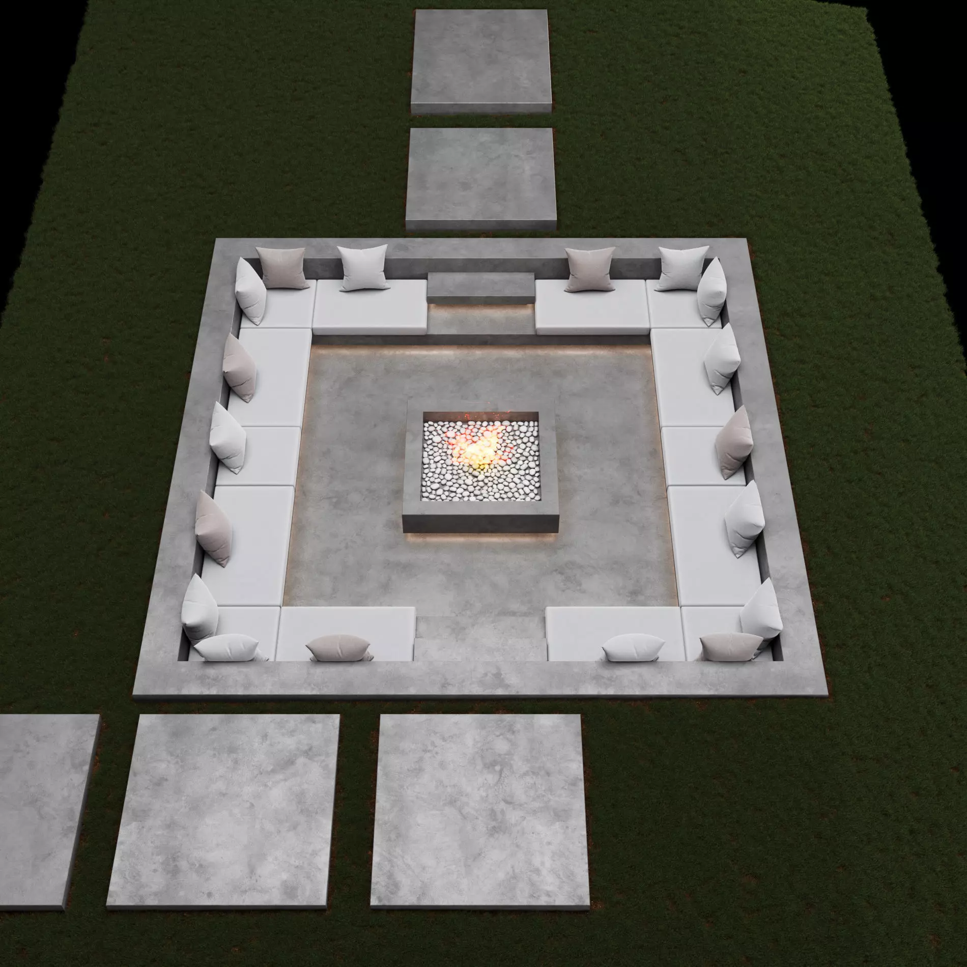 Garden patio 3D model_6