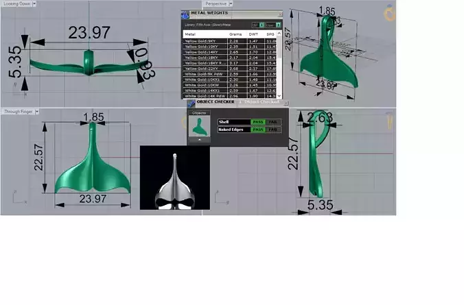 Gold Whale Tail Pendant A Symbol of Ancient Power Beauty gp0089