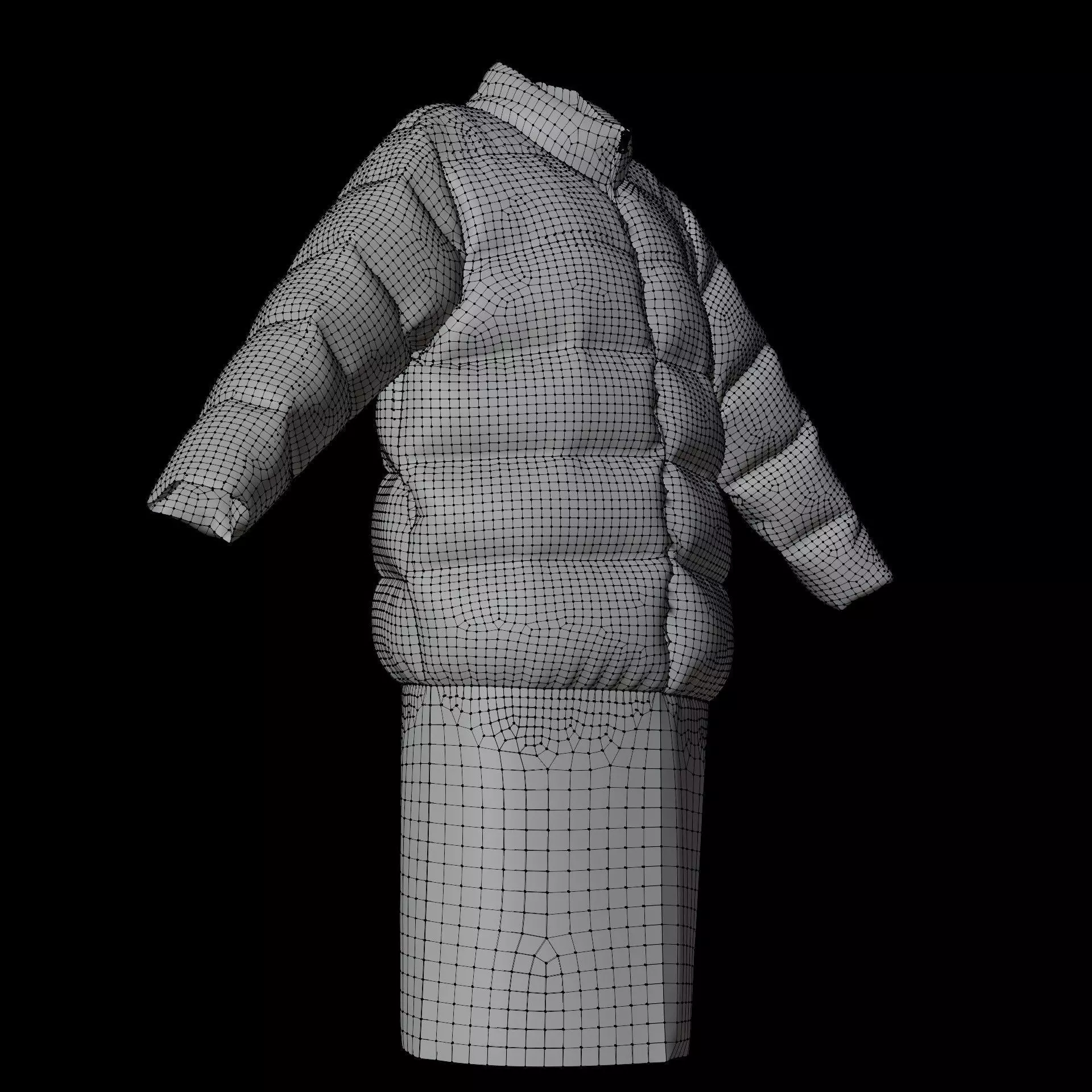 3D Female Clothing - Winter Dress Low-poly 3D model_20