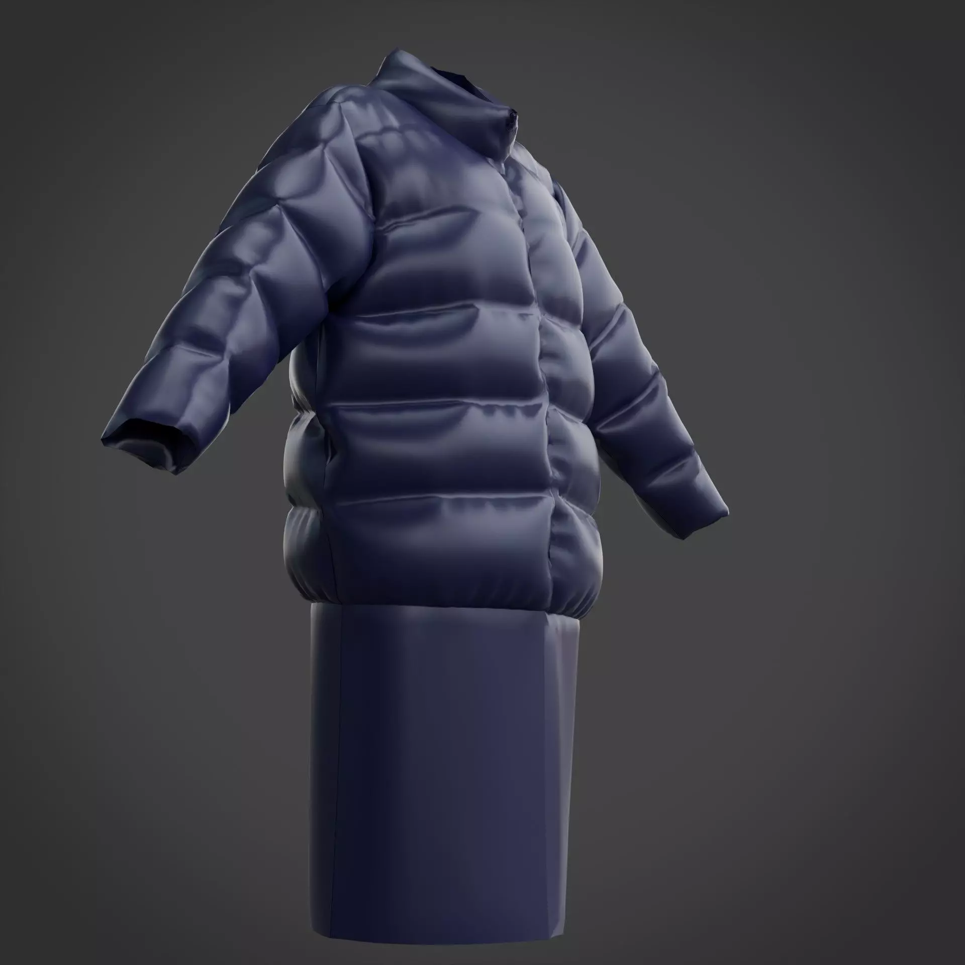 3D Female Clothing - Winter Dress Low-poly 3D model_5