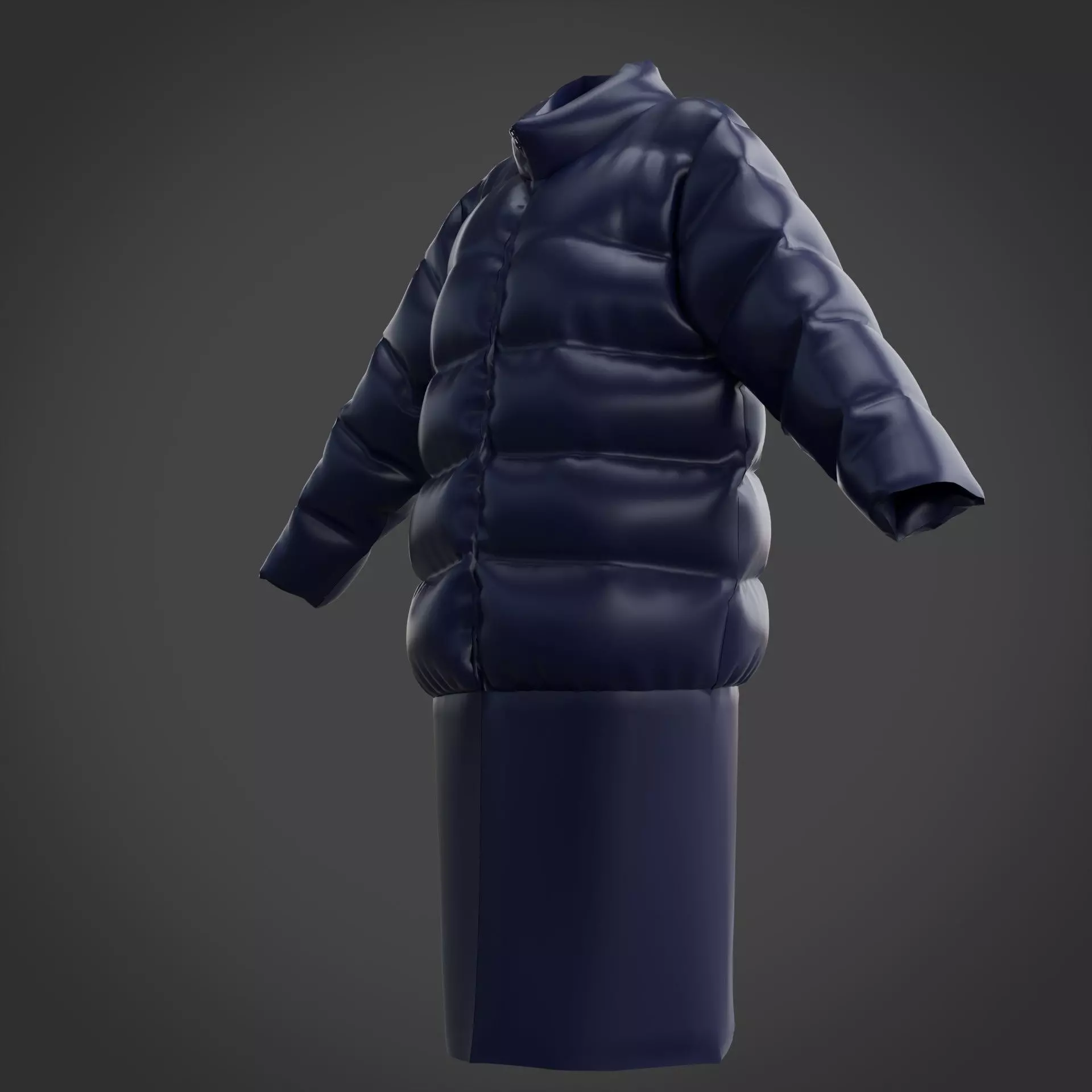 3D Female Clothing - Winter Dress Low-poly 3D model_15
