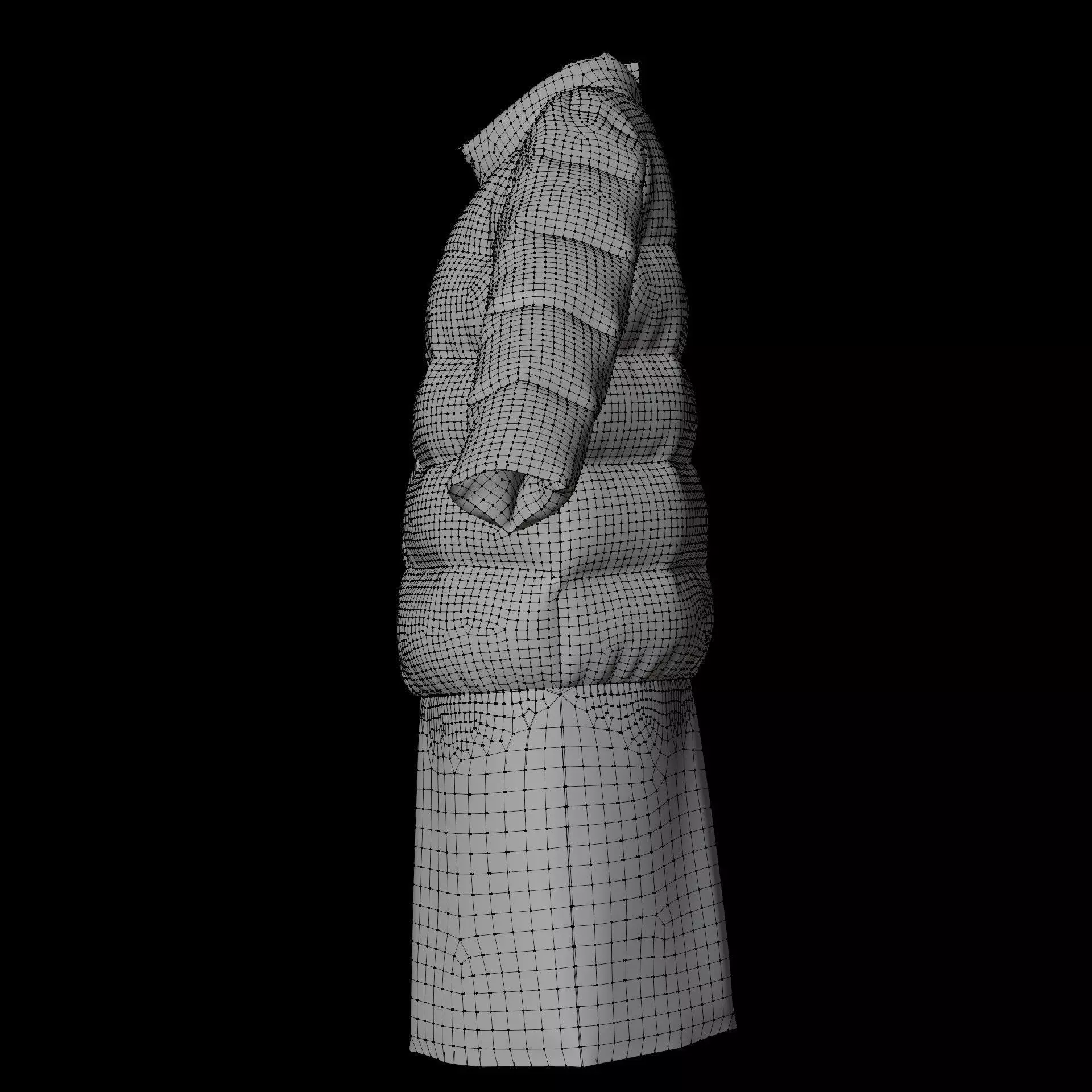 3D Female Clothing - Winter Dress Low-poly 3D model_21