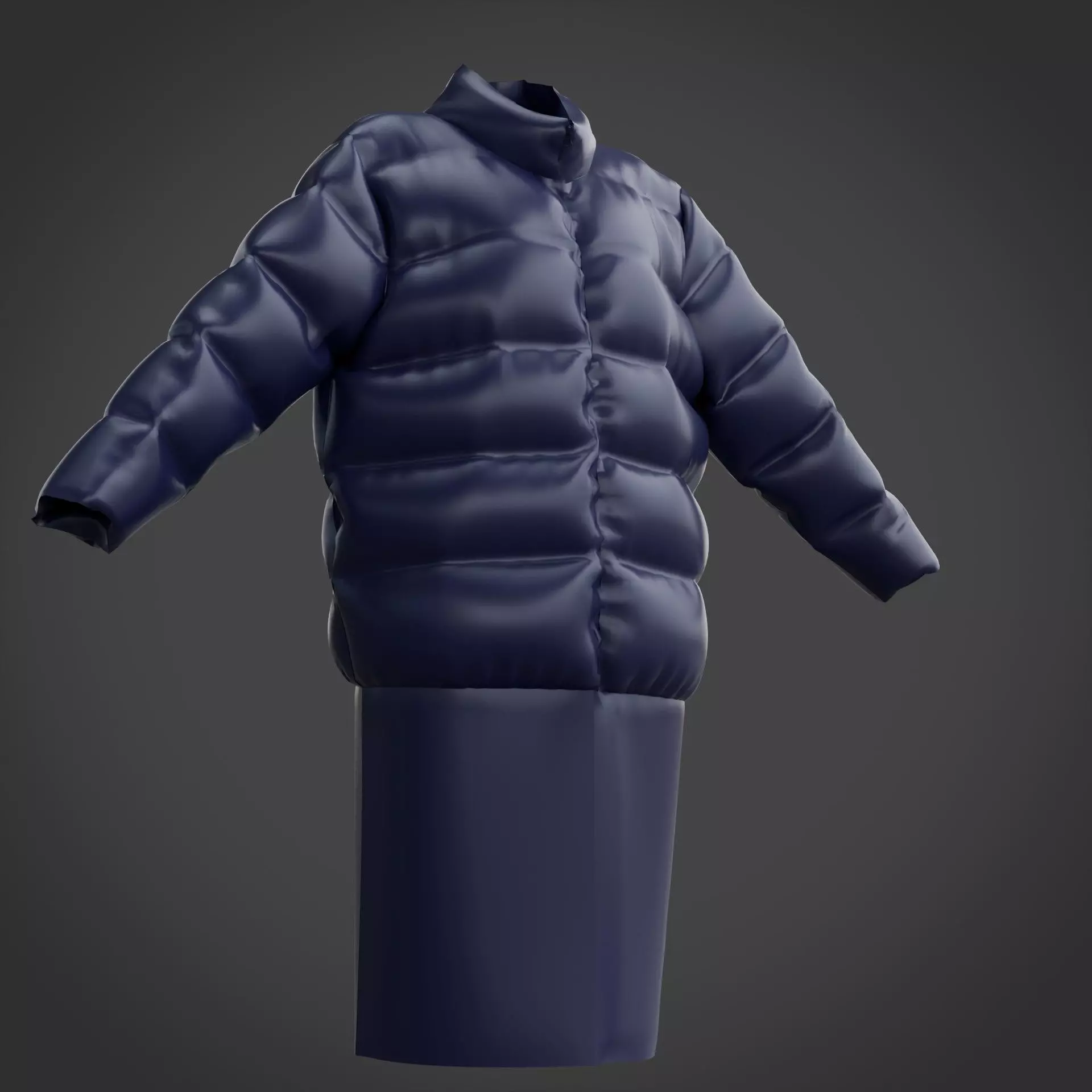 3D Female Clothing - Winter Dress Low-poly 3D model_4