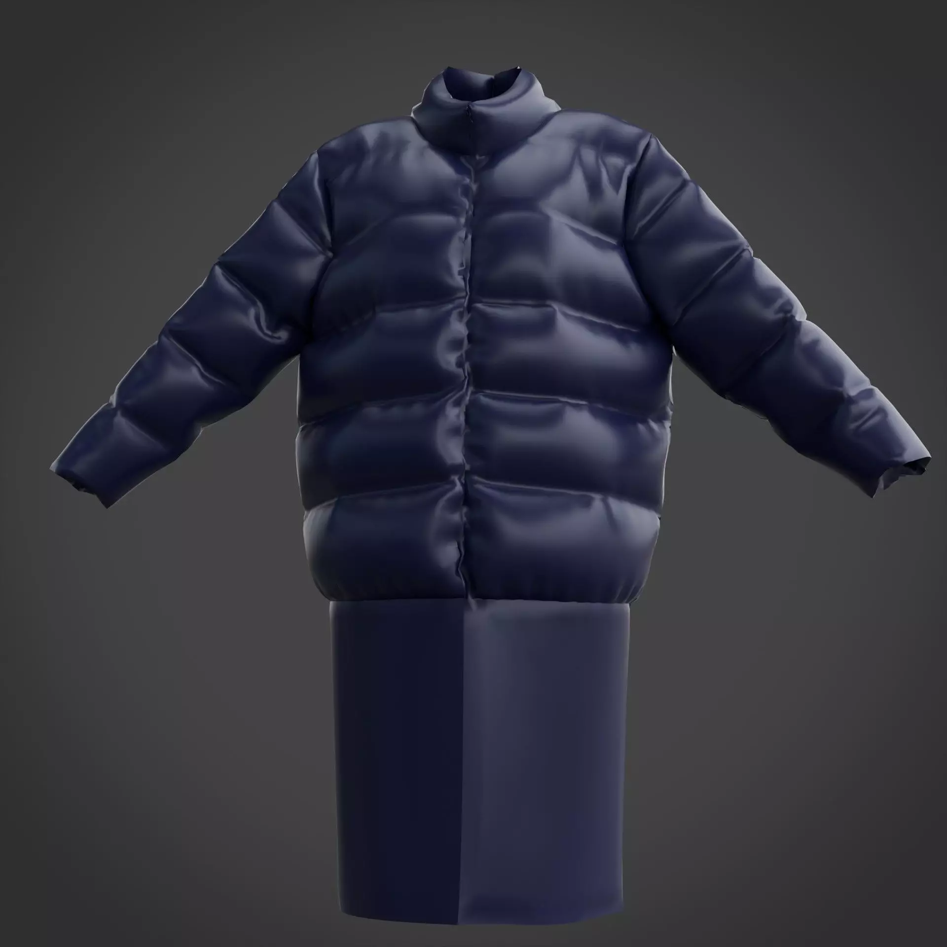 3D Female Clothing - Winter Dress Low-poly 3D model_0