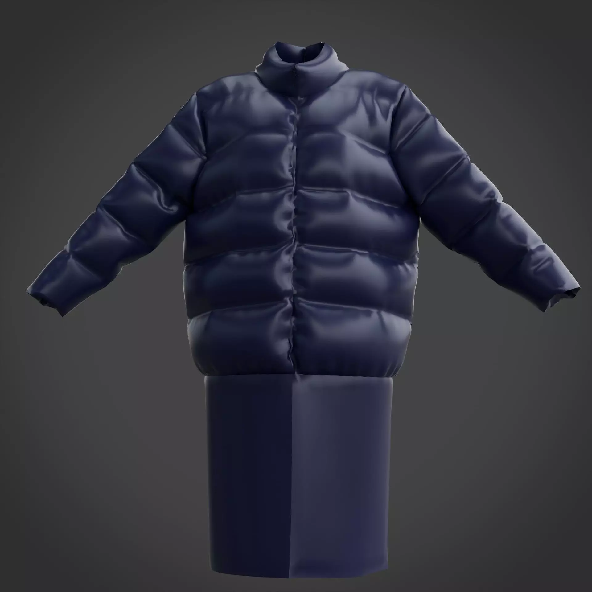 3D Female Clothing - Winter Dress Low-poly 3D model_1