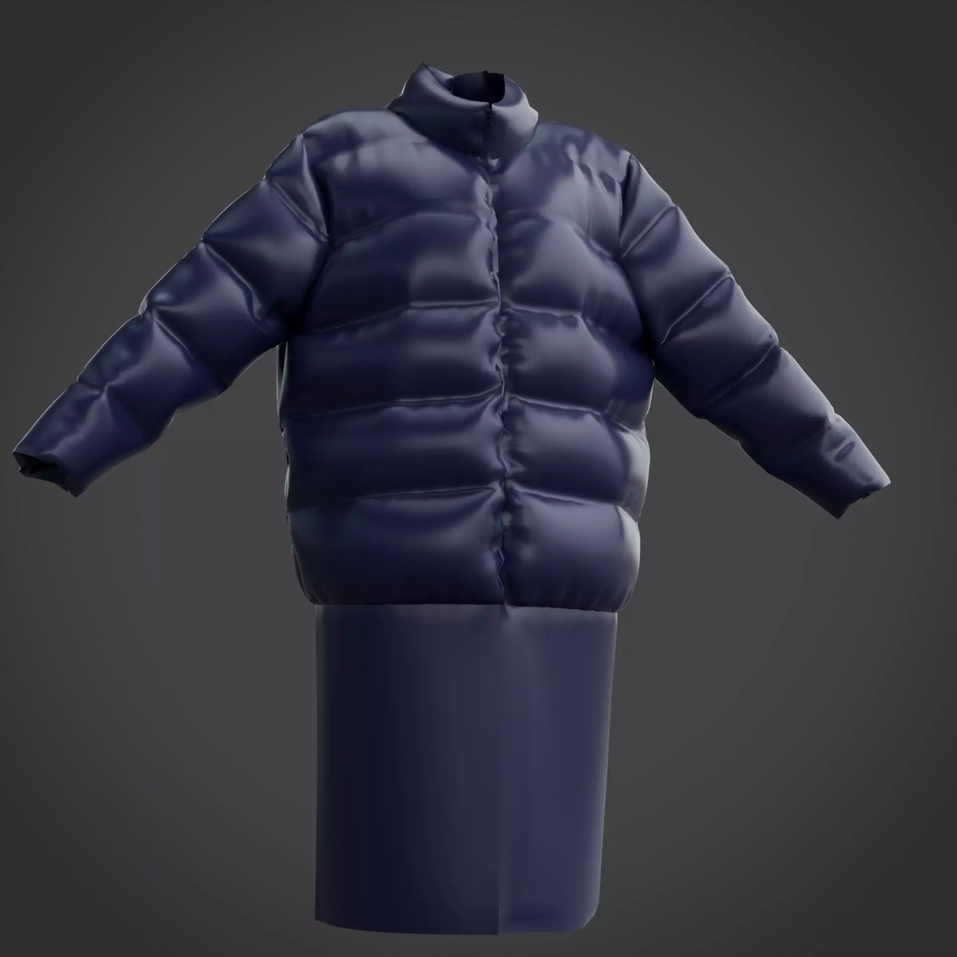 3D Female Clothing - Winter Dress Low-poly 3D model_3