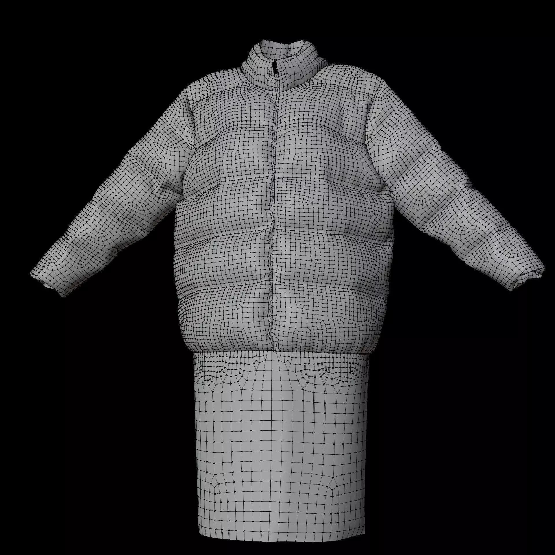 3D Female Clothing - Winter Dress Low-poly 3D model_24