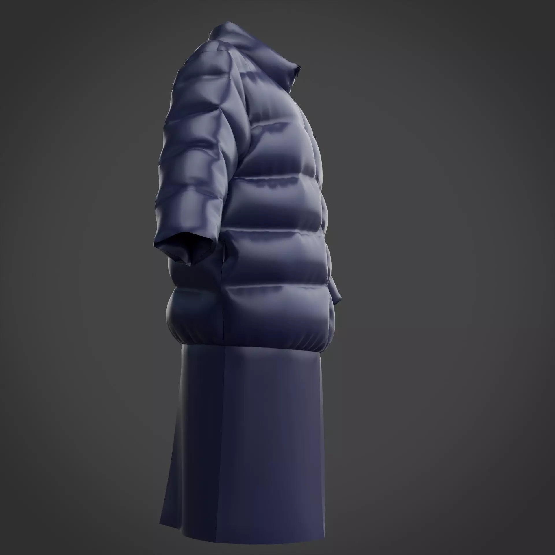 3D Female Clothing - Winter Dress Low-poly 3D model_6
