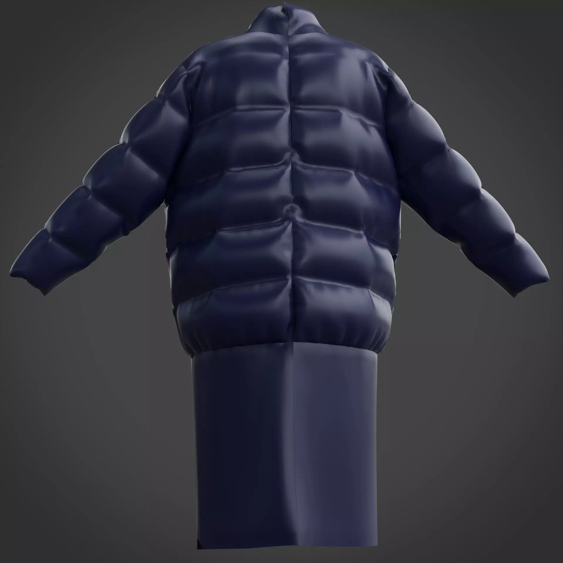 3D Female Clothing - Winter Dress Low-poly 3D model_10