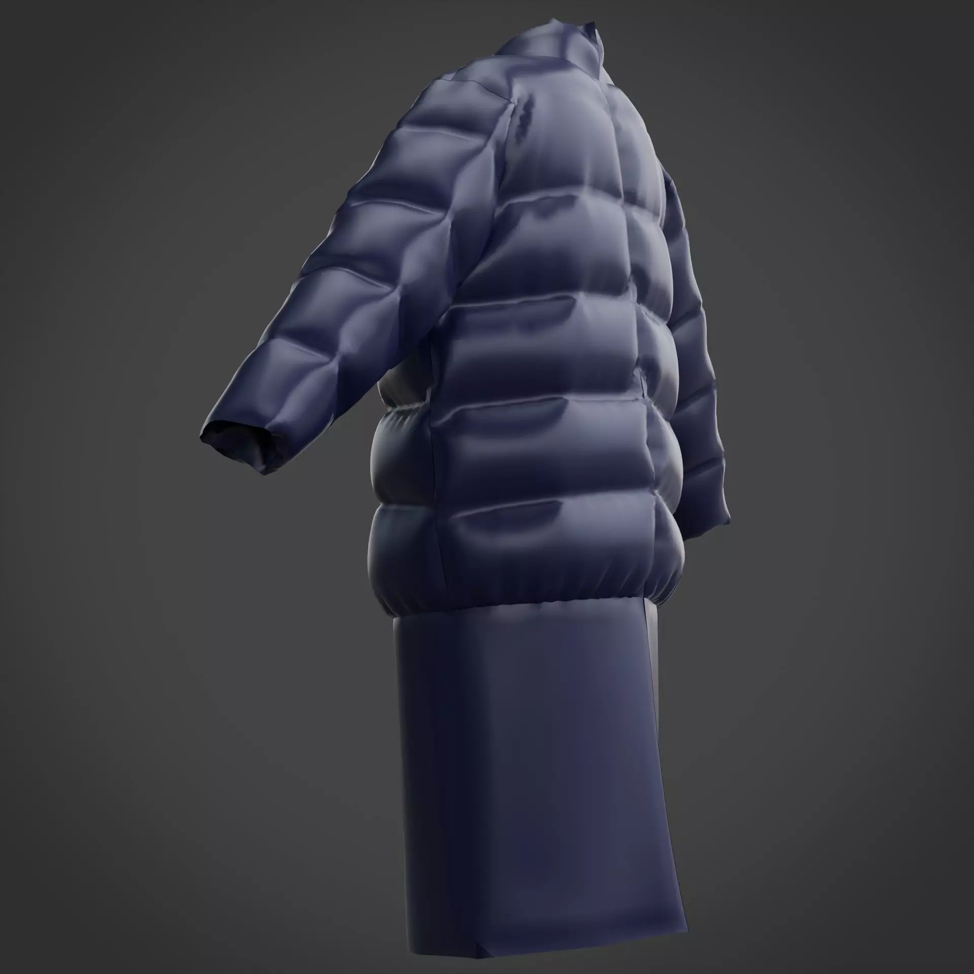 3D Female Clothing - Winter Dress Low-poly 3D model_12
