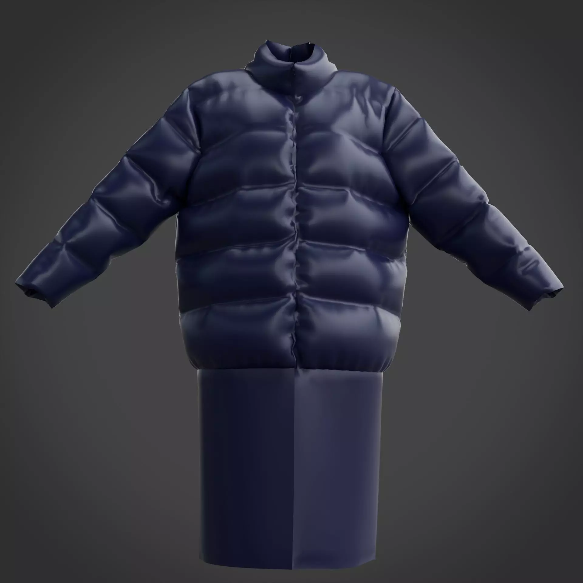 3D Female Clothing - Winter Dress Low-poly 3D model_2