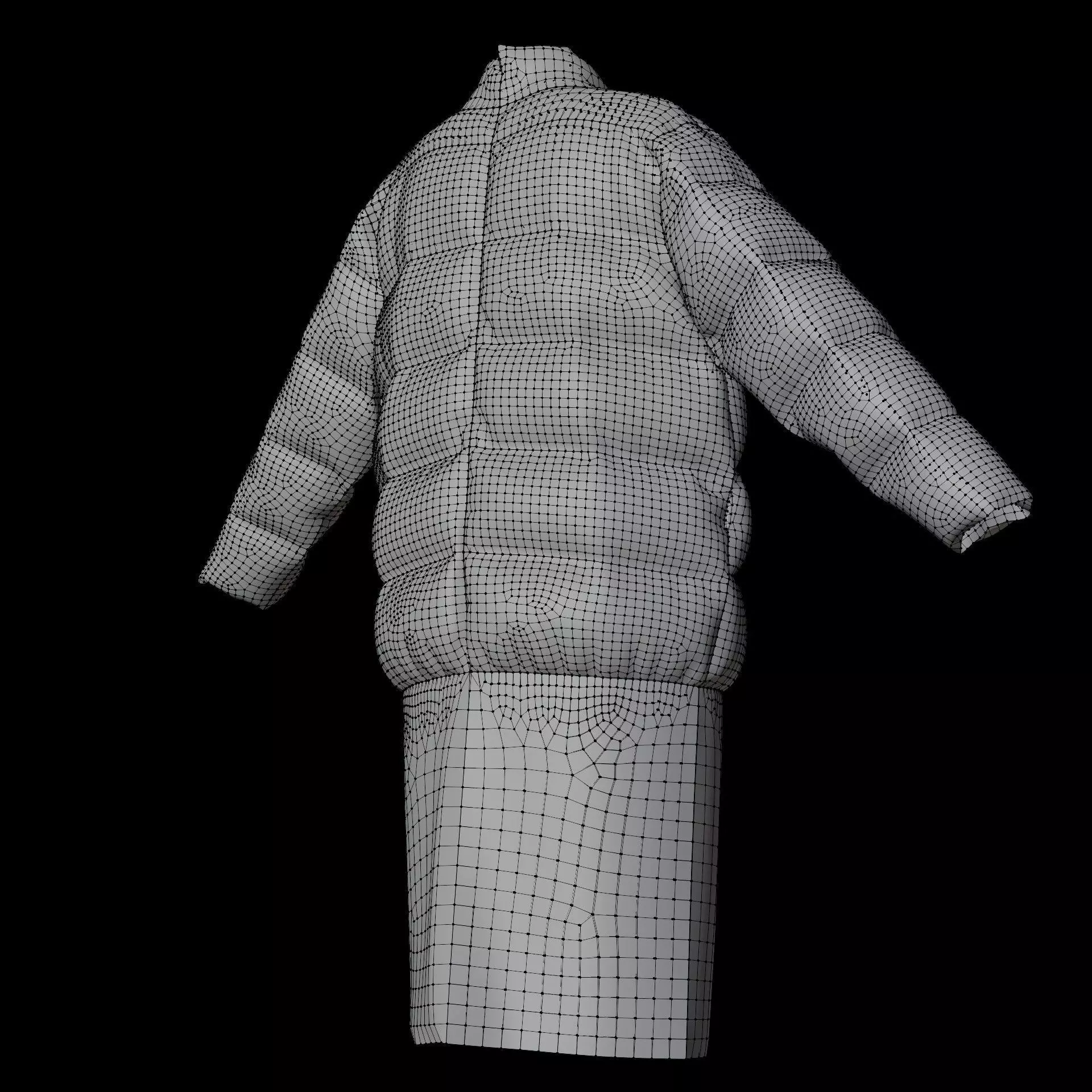 3D Female Clothing - Winter Dress Low-poly 3D model_23