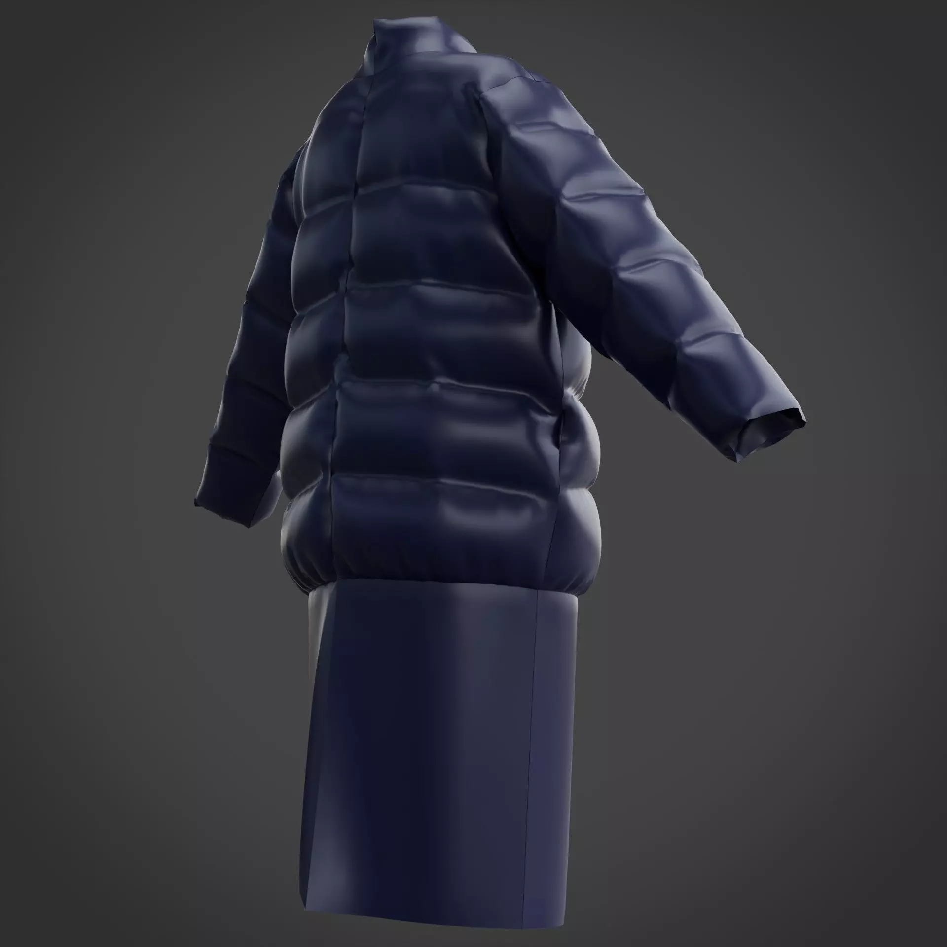 3D Female Clothing - Winter Dress Low-poly 3D model_8