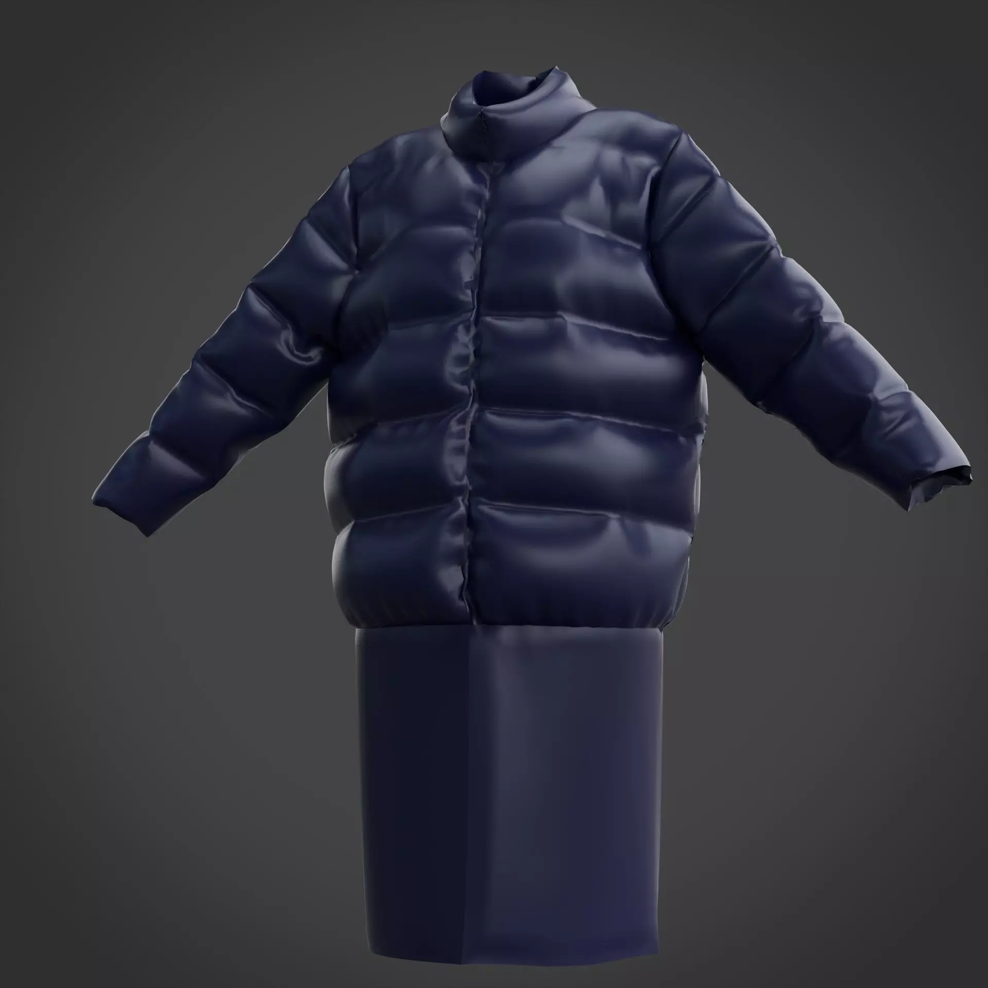 3D Female Clothing - Winter Dress Low-poly 3D model_17