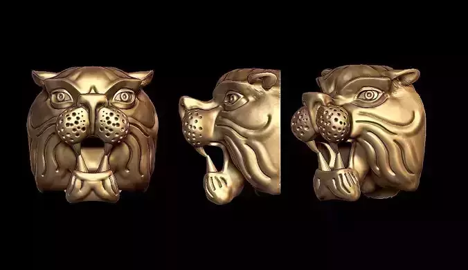 Tiger Head 3D Jewelry Model