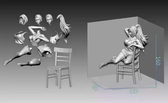 Sylviana Sculpt  Mai Shiranui Inspired Urban Chair Pose