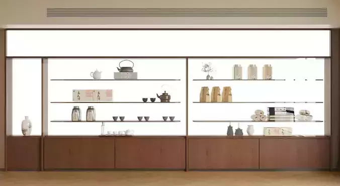 Luminous tea set storage cabinet