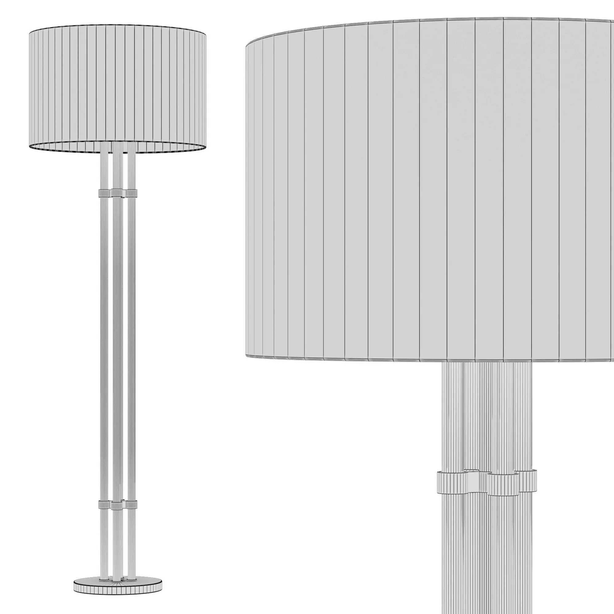 Dantone Home Hugo Dark Brass Floor Lamp 3D model_5