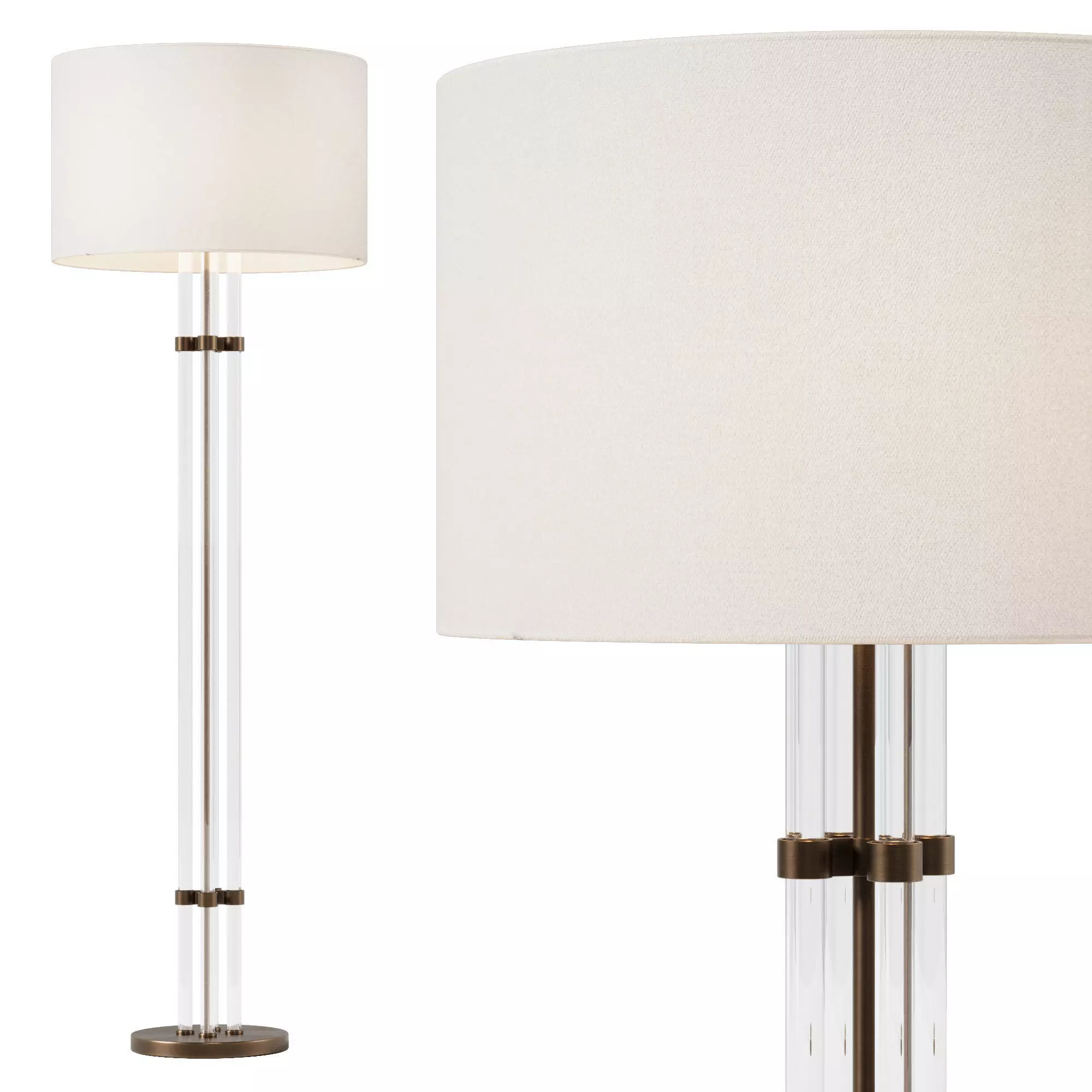 Dantone Home Hugo Dark Brass Floor Lamp 3D model_3