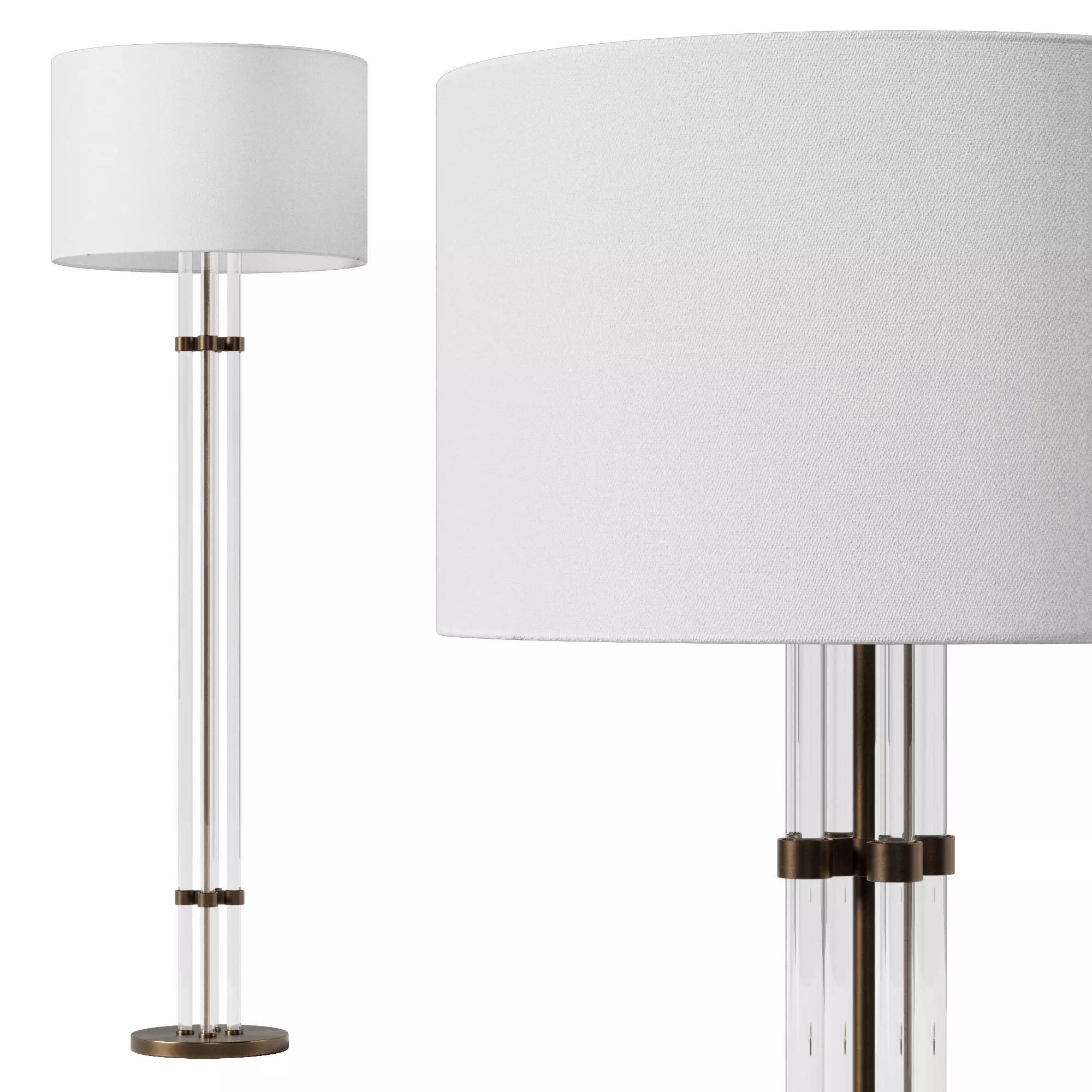 Dantone Home Hugo Dark Brass Floor Lamp 3D model_4