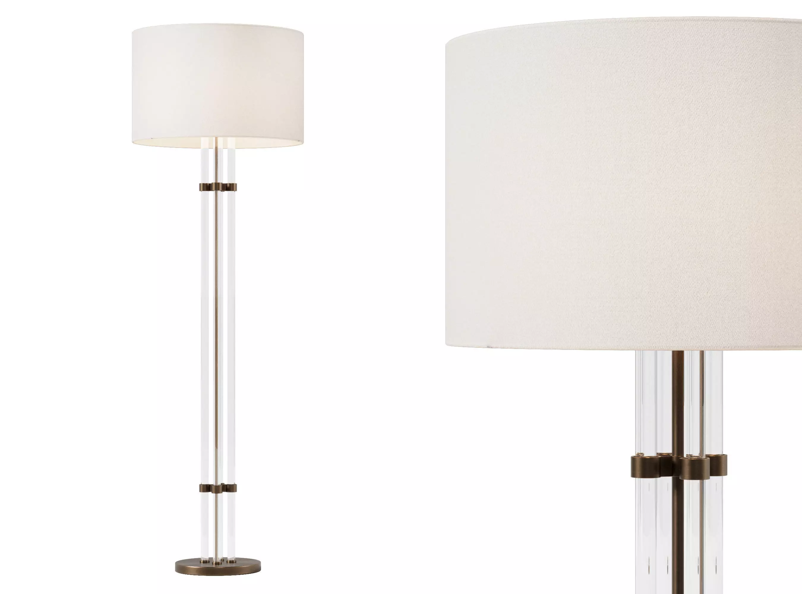 Dantone Home Hugo Dark Brass Floor Lamp 3D model_0