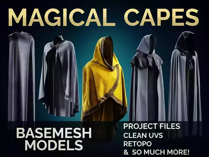 12 Cape And Cloak Basemesh Models Vol 02
