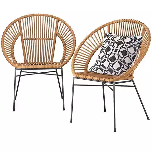 Rattan Accent Chair Natural Sarita 3D model