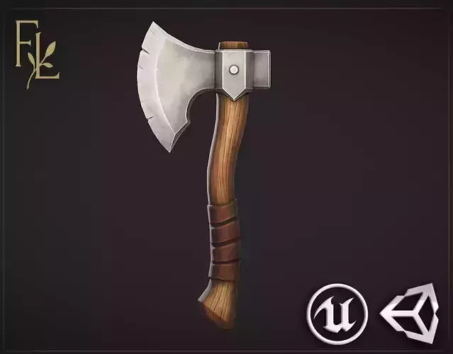 Metal Axe - Game Ready Weapon