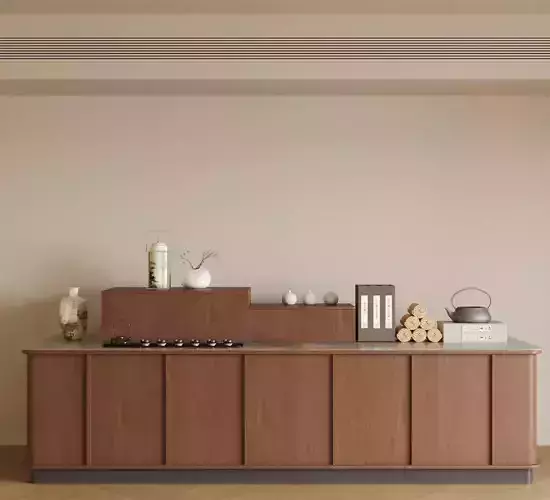 This log - style tea set display