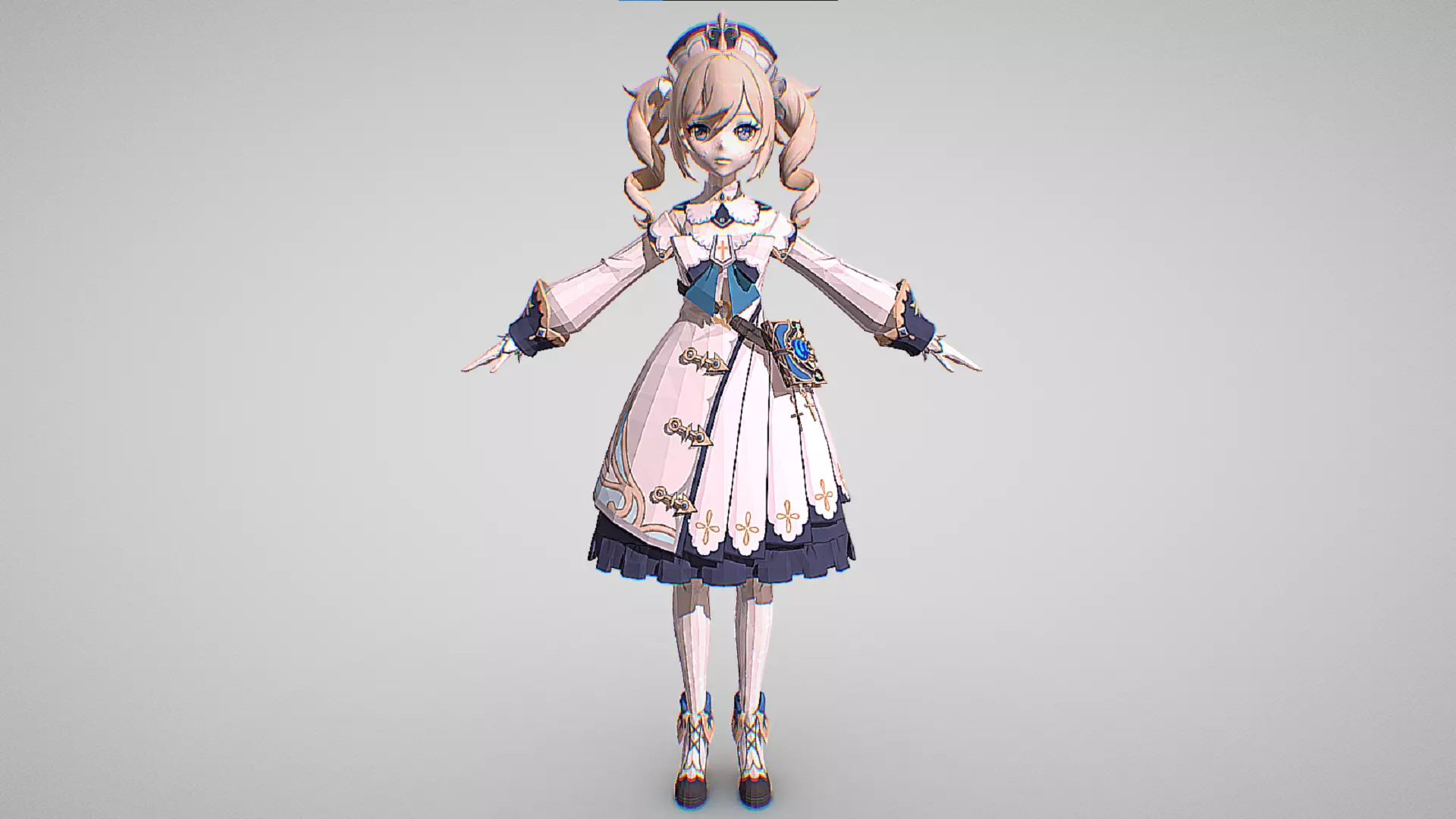 Barbara - Genshin Impact - Cute Anime Girl Characters Low-poly 3D model_1