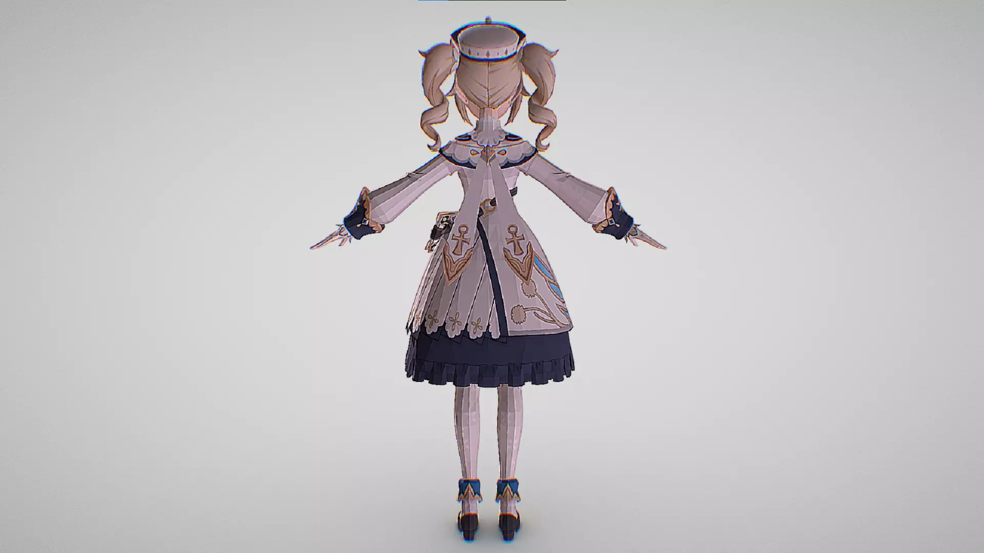 Barbara - Genshin Impact - Cute Anime Girl Characters Low-poly 3D model_3