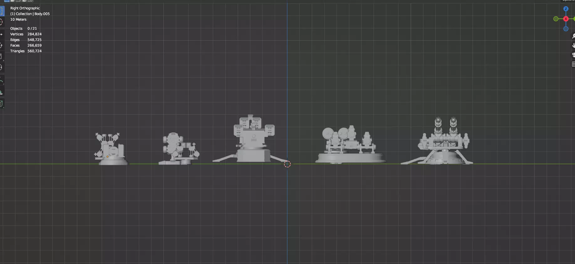 Turret and AA Gun Defense Pack - 1  - 10 Props - Untextured 3D model_39