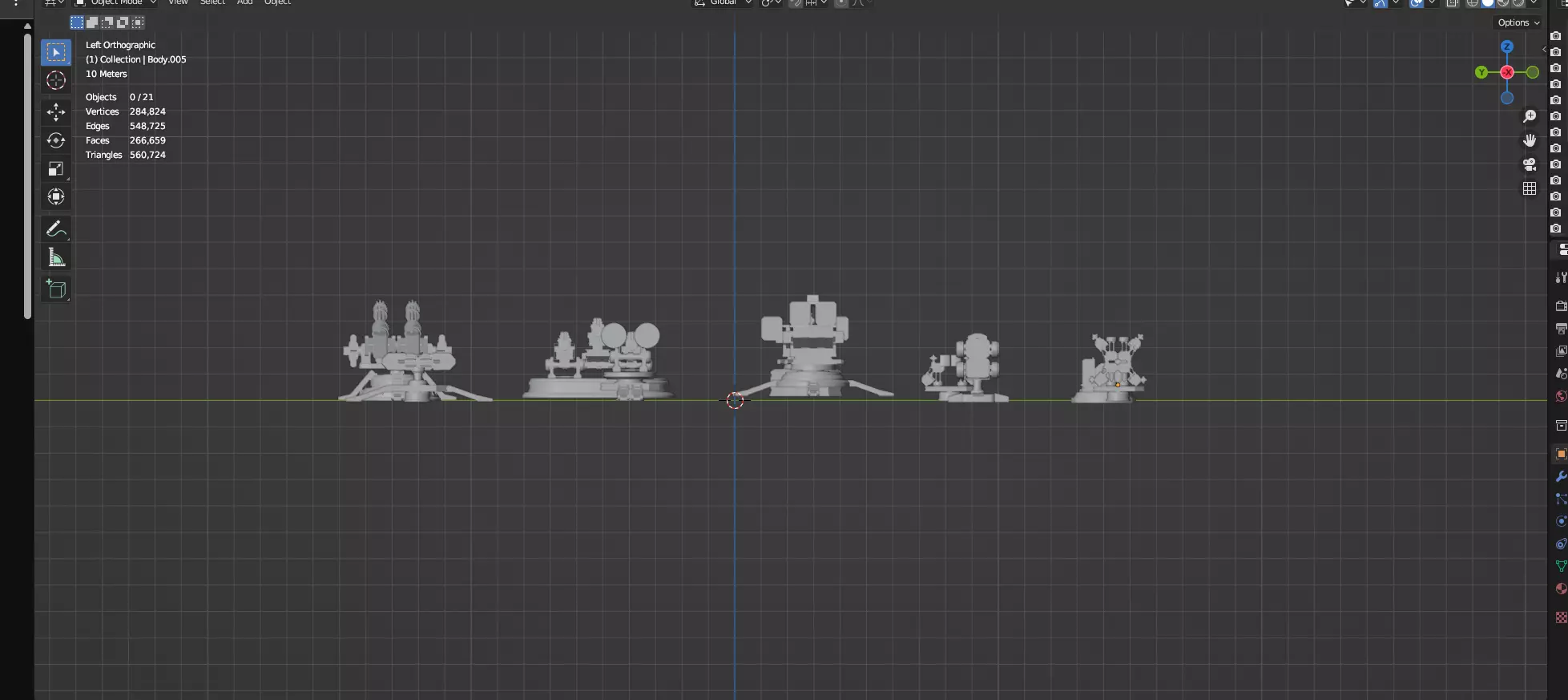 Turret and AA Gun Defense Pack - 1  - 10 Props - Untextured 3D model_25