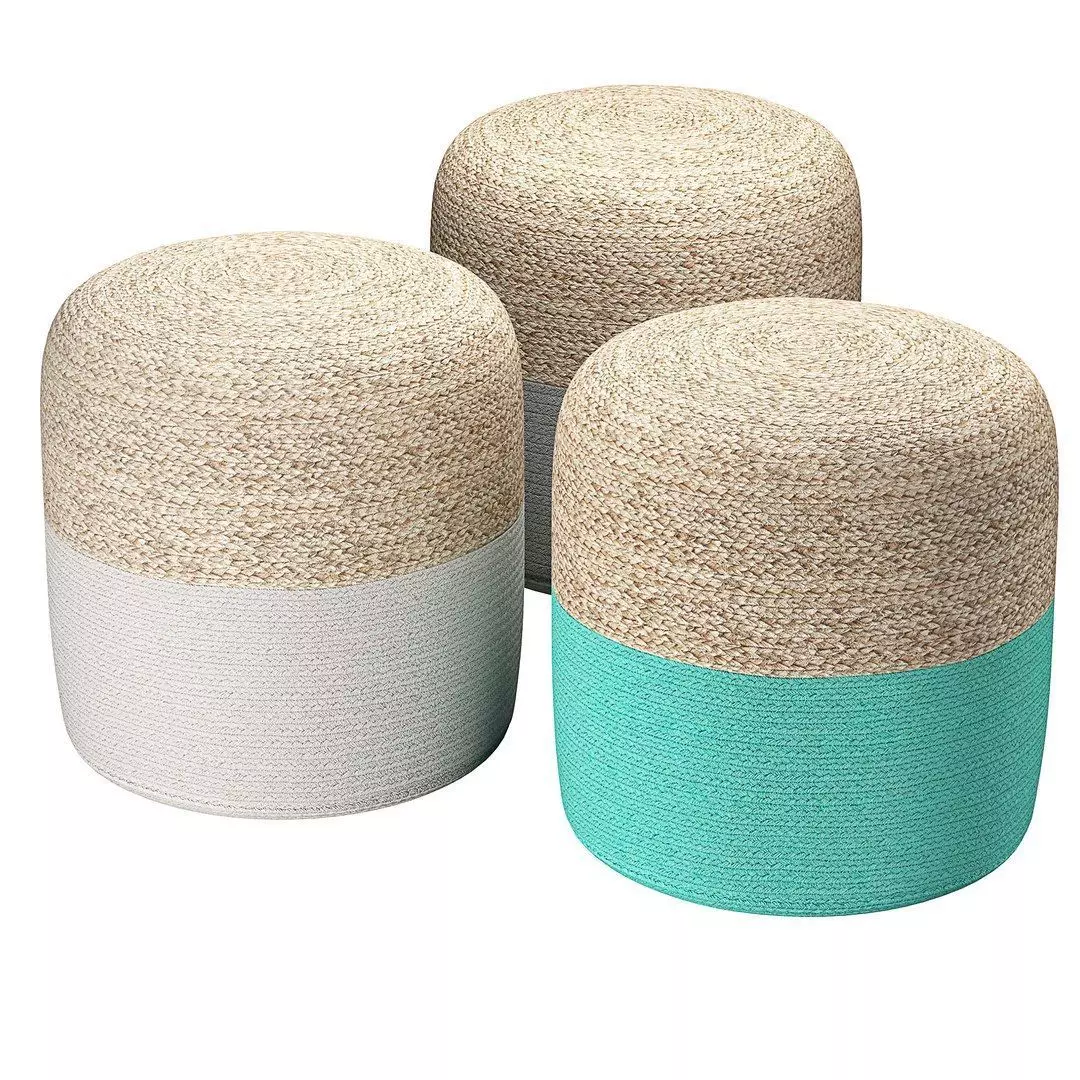 Jute Pouffe Dalama 3D model_0