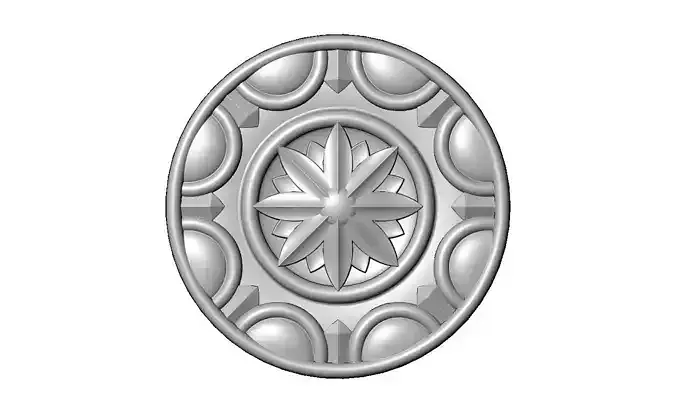 Faceted ornament floral rosette  carving molding relief onlay 3D print model