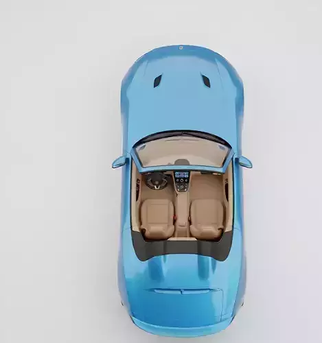 Futuristic Electric Convertible Low-poly 3D model 3