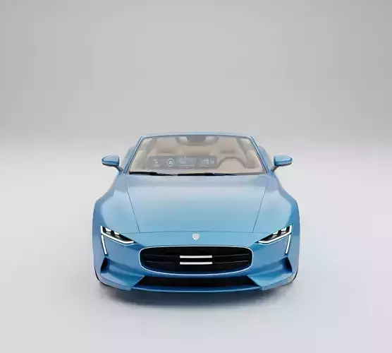 Futuristic Electric Convertible Low-poly 3D model