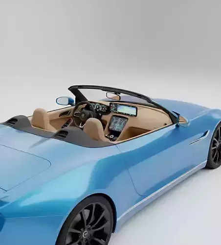 Futuristic Electric Convertible Low-poly 3D model 6