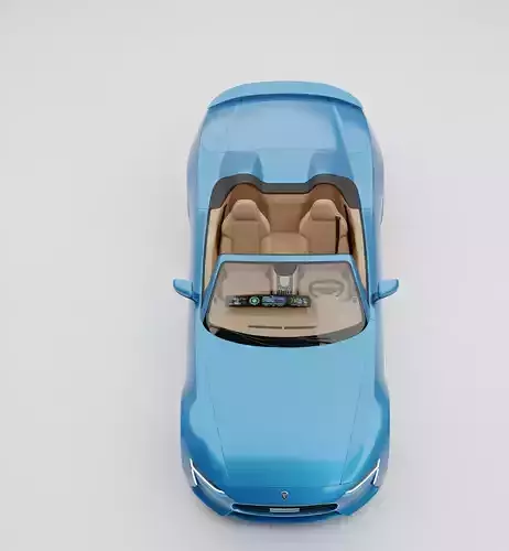 Futuristic Electric Convertible Low-poly 3D model 5